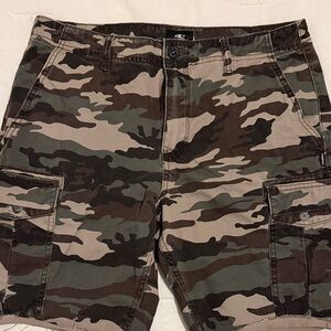 O'Neill Green and Brown Cargo Shorts
